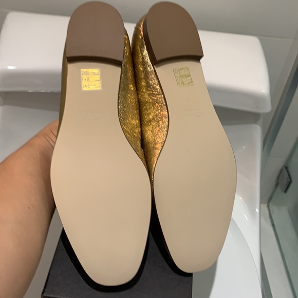 NIB J.Crew Gold Leather Metallic Loafers size 10 - Picture 8 of 9